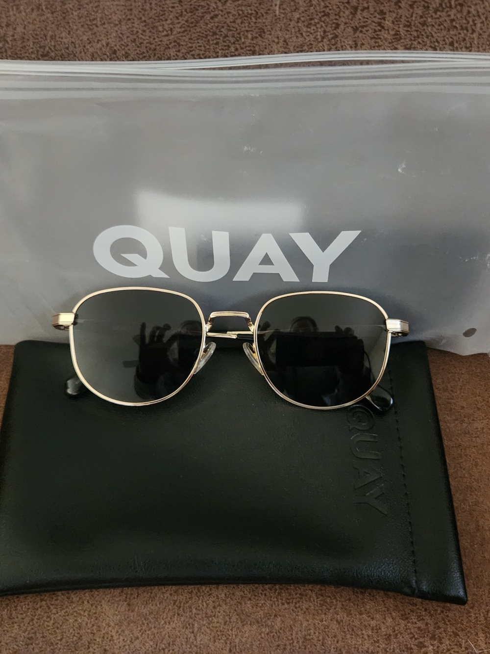 Quay Australia Born Ready Gold Frame Sunglasses with Dark Lenses